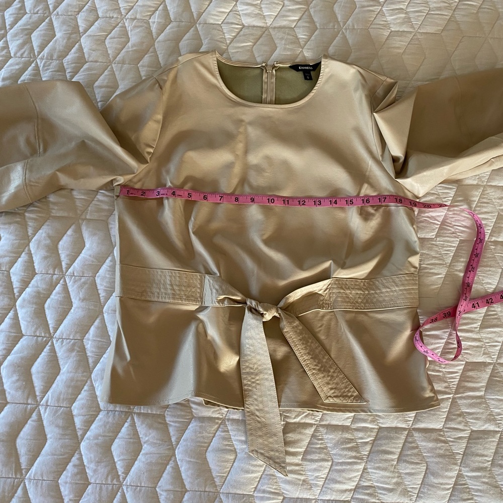EXPRESS - Faux Vegan Leather Top - Belted - Tag Removed and worn - Picture 8 of 11